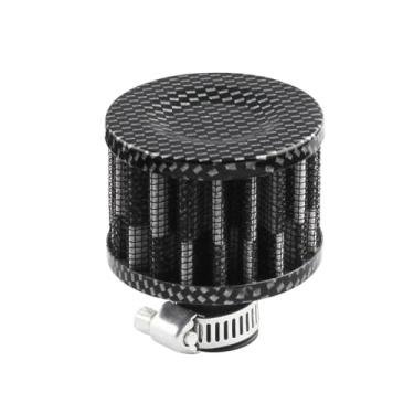 Imagem de Filtro de admissão de ar frio de 12 mm Turbo Vent Cárter Válvula de respiro do carro Tampa(Black)
