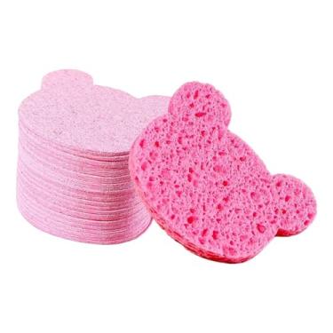 Imagem de Kokiya 50 esponjas faciais compactadas para limpeza facial, que limpam e purificam a pele, ideais para cuidados com a pele e remoção suave de maquiagem, Formato de Urso