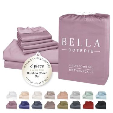 Imagem de Bella Coterie Conjunto de lençóis King Size com 6 peças de viscose de bambu de luxo | 100% orgânico | Resfriamento para pessoas com sono quente | Bolso profundo de 45,7 cm | Macio e hipoalergênico | 4