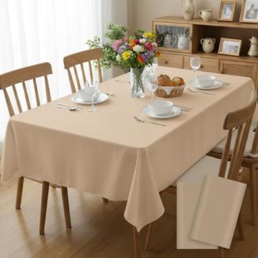 Imagem de Toalha de mesa retangular, descartável, antiderrapante, retangular, 137 x 272 cm, impermeável para jantares de festa