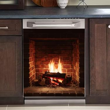 Imagem de BVBOX Capa magnética para lava-louças 58,4 cm L x 66 cm A, capas magnéticas reutilizáveis de geladeira, ímãs de lava-louças, capa decorativa para porta de geladeira, painéis adesivos para