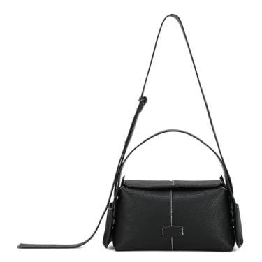 Imagem de Goinsound Bolsas de ombro modernas bolsas pretas médias para mulheres bolsa transversal de couro com alça ajustável, Preto, 9.85×4.12×5.9IN