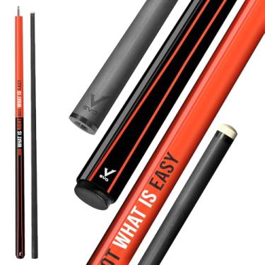 Imagem de EVO X-Force bastão de sinuca profissional de fibra de carbono, ponta de baquelite branca de 13,5 mm, taco de bilhar para adultos com junta 3/8-8, extremidade composta de carbono, design sem envoltório