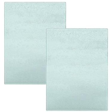 Imagem de 2 peças de tábuas de corte de vidro de sublimação texturizadas, 28 x 39 cm, presente em branco DIY
