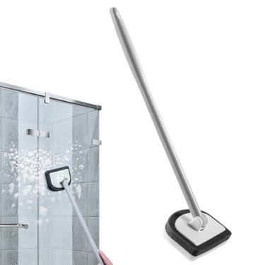 Imagem de Shakven Purificador de chuveiro sem riscos, escova de parede de banheiro,Escova de chuveiro removível para limpeza | Purificador de piso de banheira de azulejo, rotação de 180 graus para limpeza de