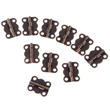 Imagem de 50 pcs 16 * 13mm antigo armário de bronze vermelho dobradiças para móveis caixas de jóias pequenas encaixe de móveis para armário YYDFPIIA