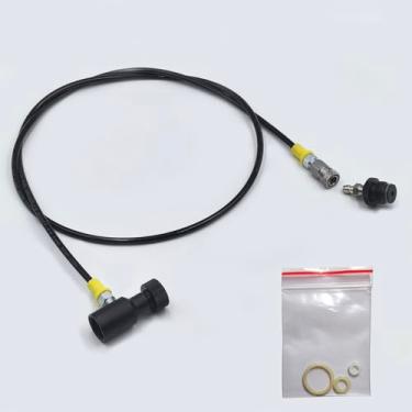 Imagem de Aopkeo Linha de mangueira remota para pistola marcador de paintball, aço inoxidável, 130 cm, desconexão rápida com verificação deslizante 2000psi/medidor de 150 bar (desconexão rápida)