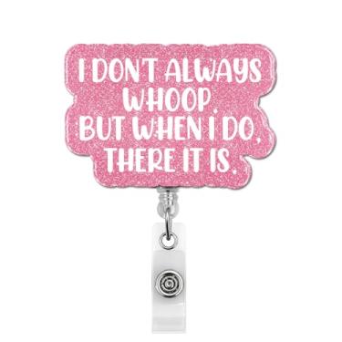 Imagem de Carretel de crachá engraçado retrátil, porta-crachá rosa com clipe jacaré para funcionários de escritório, colega de trabalho, professor, médico, enfermeiro