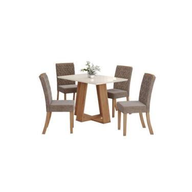 Imagem de Mesa Jantar Lins 120 4 Cadeiras Esther Cacau - Henn