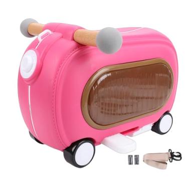 Imagem de Luqeeg Ride on Luggage, Multi Modos Anti Tipping over 20l Ride on Toddler Rolling Suitcase with Wheels & Lights Mochila com rodinhas para bordo de viagem 46 x 21 x 30 cm (rosa vermelha)