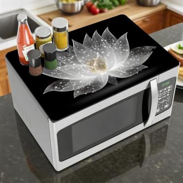 Imagem de Capa de microondas, resistente ao calor, antiderrapante, protetor de balcão, não apagável, impermeável, para lavadora, geladeira de micro-ondas (lótus, 45 x 35 cm)