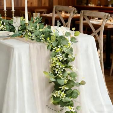 Imagem de Videira artificial de eucalipto – guirlanda de eucalipto sintética realista de 1,8 m de comprimento, para decoração de casa/casamento/festa