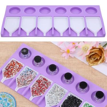 Imagem de LXUEJIE 1 conjunto de bandeja de diamante, organizador de bandeja de acessórios de diamante de pintura, kit organizador de 6 compartimentos, bandejas organizadoras de contas de diamante, conjunto de