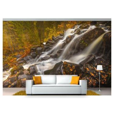 Imagem de Papel De Parede Cachoeira Natureza Outono 3D 6M² Nch133 - Você Decora