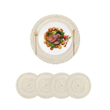 Imagem de Kit 6 Peças Jogo Americano Redondo Sousplat/Suplat de Mesa PVC Dourado - de Cozinha e Sala de Jantar(B1009-KIT4)