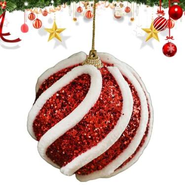 Imagem de Enfeites Para Árvore De Natal - Decoração Inquebrável De 8.0 Cm,Bolas De Espuma Com Glitter Para Árvore De Natal | Para Casa Quarto Loja Shopping Centro Comercial Festa De Férias Festival Interior
