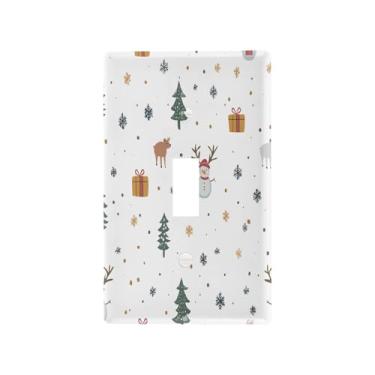 Imagem de Blueangle Capa de placa de parede para interruptor de luz de alternância - Capa decorativa para interruptor de luz de árvore de Natal, tamanho 1 - gangue 12 x 7 cm #887
