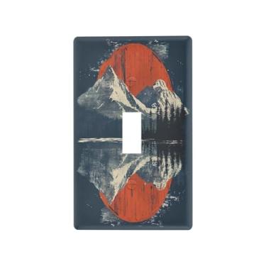 Imagem de Blueangle Capa para placa de parede para interruptor de luz vermelha - Capa decorativa para tomada de luz solar vermelha, tamanho 1 - gangue 4,53 x 2,76 polegadas (361)