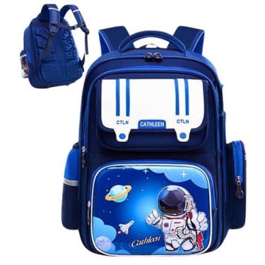Imagem de Mochila Escolar Ortopedica Infantil Astronauta Impermeavel Espaçosa Me