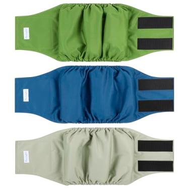 Imagem de Paw Legend Fraldas laváveis para barriga de cachorro para cães machos (pacote com 3, exército, cinza, azul marinho, grande)