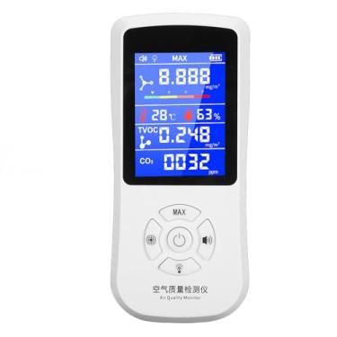 Imagem de KIMISS Monitor de Qualidade do Ar de Alta Precisão Com Tela Colorida - Detector Portátil de Gás CO2 HCHO Com Bateria Recarregável e Alarme Multifuncional