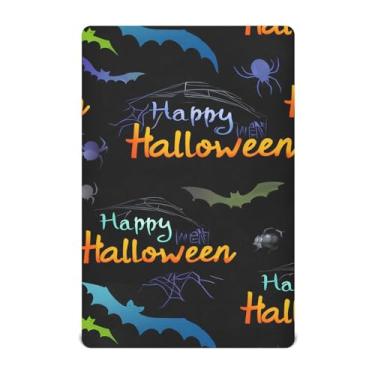 Imagem de Wassud Lençóis de berço respiráveis Happy Halloween, capas de colchão de berço com elástico 71 x 132 cm, lençol de bebê neutro para meninos e meninas (serve para berço padrão e pacote e brincadeira)