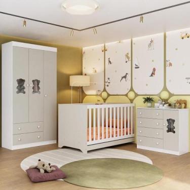 Imagem de Quarto De Bebê Completo Com Berço Americano 3 Em 1 Teddy Multimóveis M