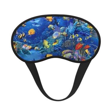 Imagem de Máscara de dormir blackout com estampa de peixes tropicais, máscara para os olhos, leve, macia, para dormir, meditação, viagem, ioga