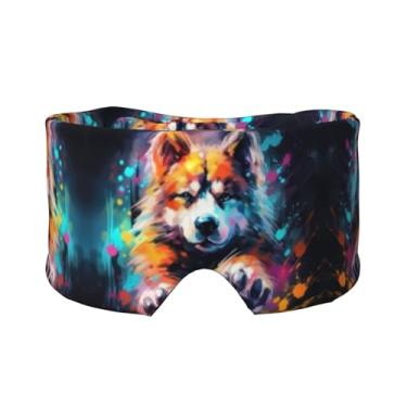 Imagem de Máscara protetora para olhos e orelhas com estampa de pata de animal de estimação, respirável, ajustável, blecaute, confortável