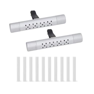 Imagem de Osilly 2 peças de clipe de ventilação difusor de carro, conjunto de aromas de óleo essencial de veículo com 10 bastões de recarga sem cheiro, acessórios de decoração de ambientador de ventilação