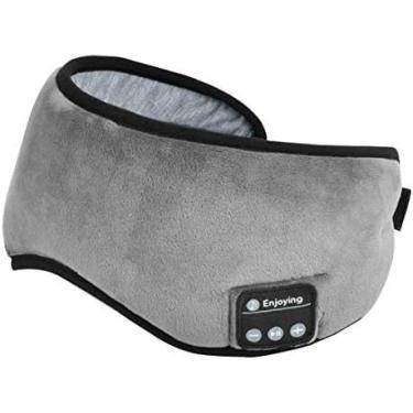 Imagem de Máscara de Dormir com Bluetooth Integrado, Fones de Ouvido Embutidos, Bloqueio Total de Luz, Tecido Macio, Preto, Bateria Recarregável, Tamanho Único