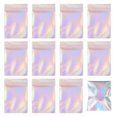 Imagem de 100 peças de sacos de celofane OPP resseláveis coloridos autoadesivos, sacos de petiscos, pequenos sacos de armazenamento de joias para brincos, doces, confeitaria, vela, sabonete, biscoito, 8,8 ~