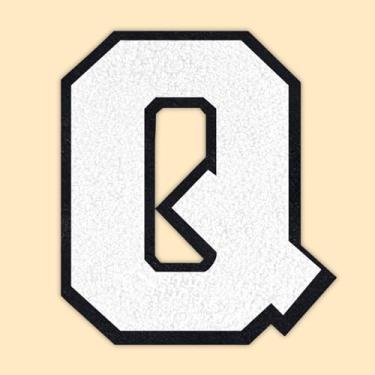 Imagem de QianSiLi Adesivos de letras universitárias de chenille branco de 11 cm, letras grandes para jaquetas Letterman, moletons com capuz, mochilas, coletes, roupas, adesivos individuais de letra Q