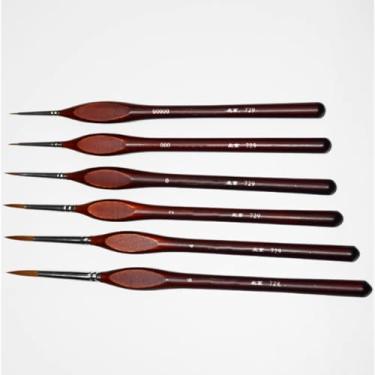 Imagem de 537/725/729/860 Series Flat&Round Detail Paint Brush Set-Professional Nylon Brushes for Model Kits, Miniatures, Acrylic&Oil Paints-Precision Detailing&Shading Tools (729-00000#+000#+0#+2#+4#+6#(6PCS))