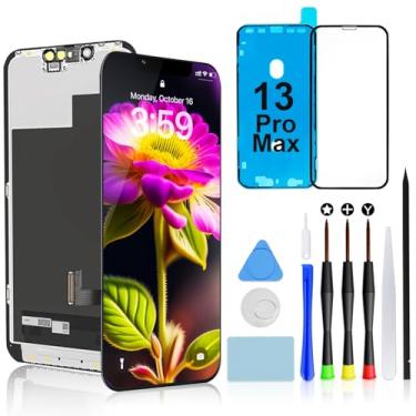 Imagem de Brinonac Kit de substituição de tela para iPhone 13 Pro Max, 17.0 cm Full HD Retina LCD Display COF Touch Screen Digitalizador conjunto com ferramentas de reparo, adesivo à prova d'água, vidro