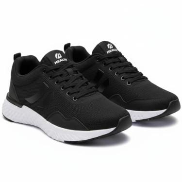 Imagem de Tênis para Academia Feminino Esportivo Caminhada Casual Macio Confortavel (PRETO-PRETO, BR, Adulto, Numérico, 37)