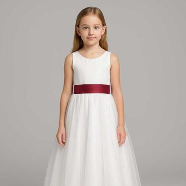 Imagem de Vestido Infantil Longo Branco Faixa MARSALA REF4072 - Só Mariazinha, 4