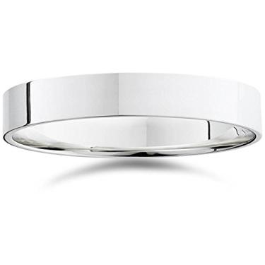 Imagem de P3 POMPEII3 Aliança de casamento de 4 mm em ouro branco 14K com ajuste confortável, Ouro branco