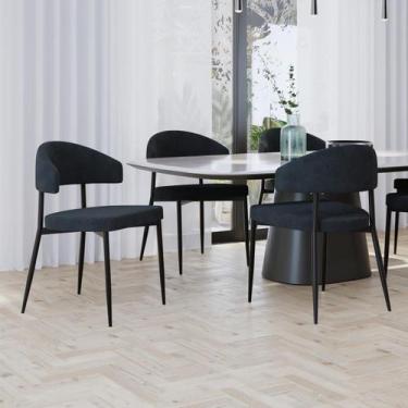 Imagem de Conjunto 2 Cadeiras de Jantar Bless com Estrutura preta - Metalig
