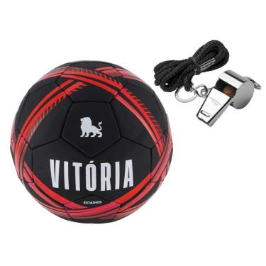 Imagem de Kit - Bola de Futebol Vitória Estadios N5 Licenciada + Apito CZ T-G Penalty-Unissex