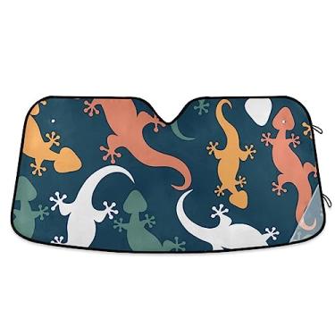 Imagem de Lizards Capa solar colorida para janela de carro, persiana de janela de carro, proteção UV dobrável para janela de carro, acessórios de verão para carro