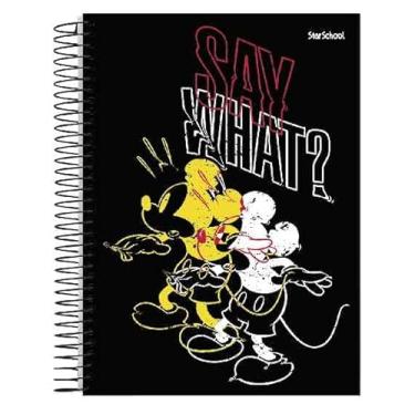 Imagem de Starschool – Caderno 1/4 capa dura espiral Mickey Disney | 80 Folhas | Tamanho portátil, charme clássico e 4 modelos de capa para anotações