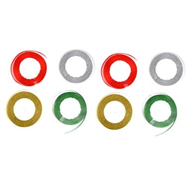 Imagem de Cuofyunl 8 rolos fita de embrulho de presente 4 cores cor brilho duradouro multiuso decoração de casamento rolo de fita para decoração