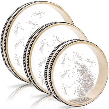 Imagem de Fasmov 3 peças onda conta oceano tambor, bateria sonora onda do mar percussão onda tambor com casca de madeira de lei oceano instrumento musical percussão para materiais escolares em casa, 15 cm, 20 cm, 25 cm