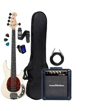 Imagem de Contrabaixo Tagima Tbm-5 5 Cordas Olympic White + Cubo Bx30