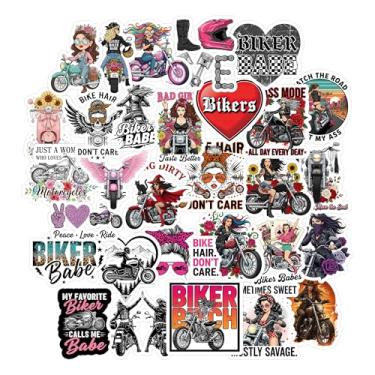 Imagem de Pacote de adesivos de motociclista com 30 peças – Adesivos de vinil impermeável para meninas de motocicleta com citações, capacetes, bicicletas para laptop, capacete, caixa de ferramentas, diário