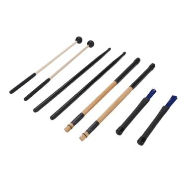 Imagem de KUIDAMOS Conjunto de Escovas de Baquetas de Bateria Acessórios Duráveis ​​para Instrumentos de Percussão para Todos Os Níveis Madeira de Bordo Nylon Borracha de Aço Inoxidável para Prática e