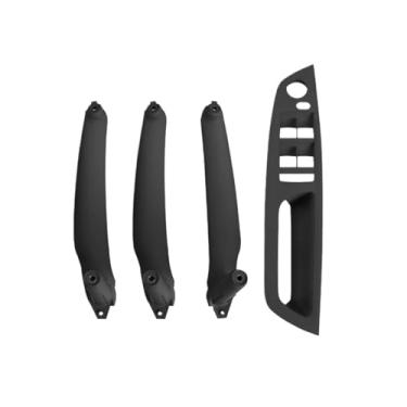 Imagem de Bege preto braço dianteiro do carro motorista lhd rhd interior maçaneta da porta painel interno puxar guarnição capa compatível para bmw e70 e71 x5 x6(Model B RHD Black)