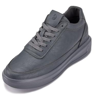 Imagem de CALTO Tênis masculino invisível que aumenta a altura – Ultraleve Cadarço Tricotado Sporty Walker – 7 cm Mais Alto, Cinza ferro, 9.5 UK