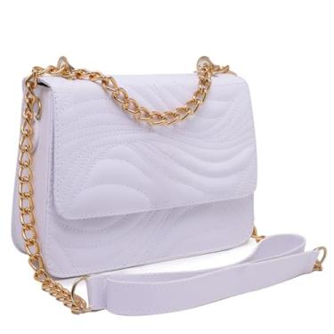 Imagem de Bolsa Feminina Pequena Alça De Corrente Transversal (Branco)